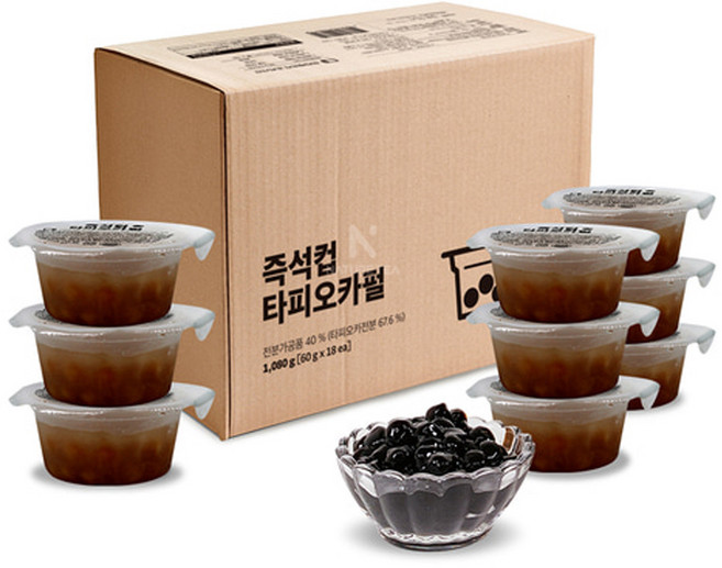 즉석 타피오카 펄 컵타입 60g 18개입 [당일발송], 1.08kg, 1개