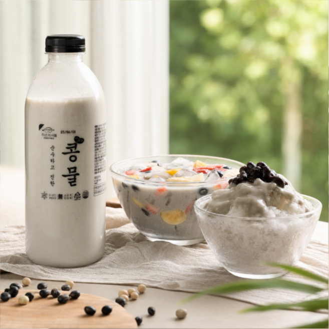 [요슐라] 여름타파 국산 100% 서리태 고소하고 진한 콩물 콩국수용, 2개, 500ml