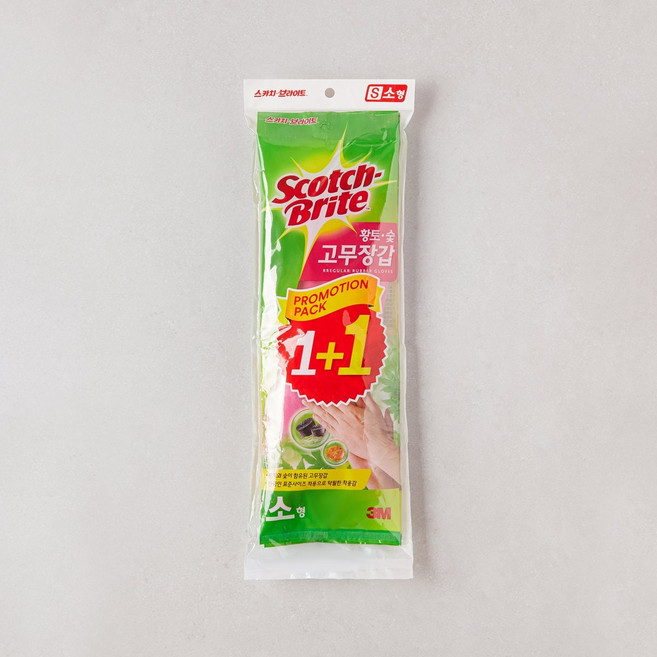 3M (1+1기획)3M 황토숯고무장갑(소)