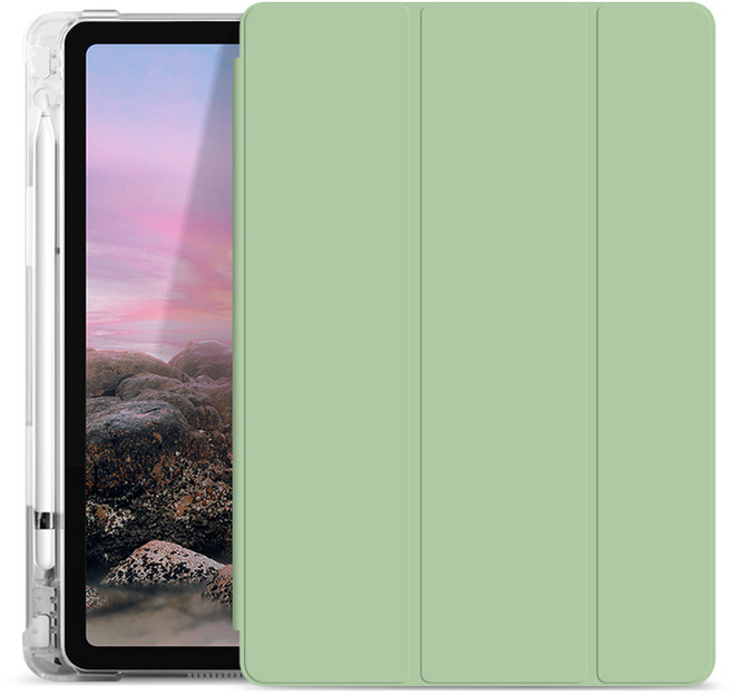 투에이비 아이패드 클리어 펜슬 수납 홀더 지문방지 케이스, 민트그린