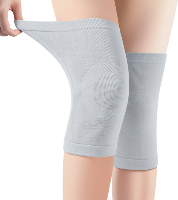 화인 무릎보호대 슬림 고탄력 얇은 무릎아대 일상 보온 운동용 2P, 그레이, 1세트