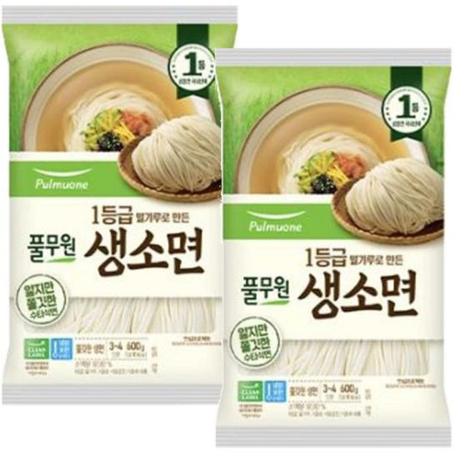 풀무원 생 소면 4인분, 2개, 600g