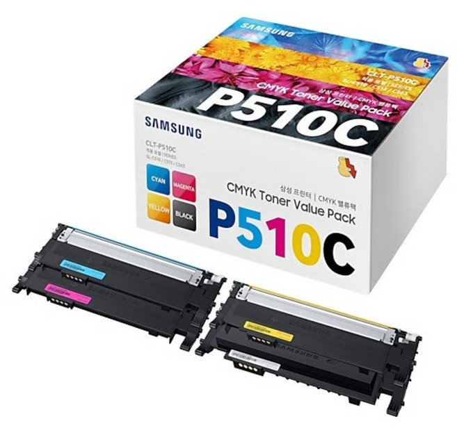 삼성전자 컬러 레이저프린터 토너 4종 세트 CLT-P510C, 블랙, 사이안, 마젠타, 옐로우, 1세트