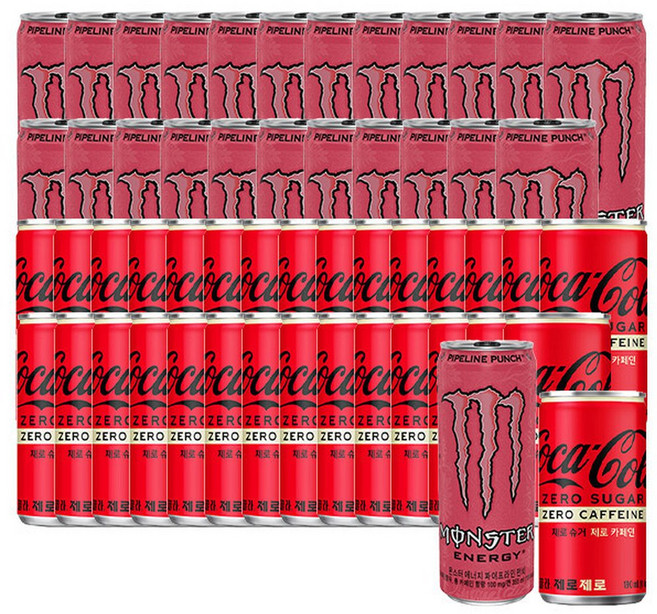 몬스터 파이프라인펀치 355ml 24캔+코카콜라 제로제로 190ml 30캔