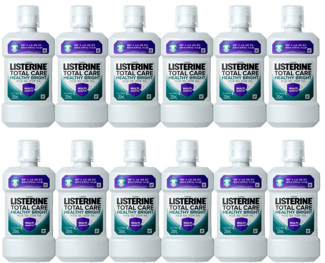 리스테린 토탈케어 헬씨 브라이트, 250ml, 12개