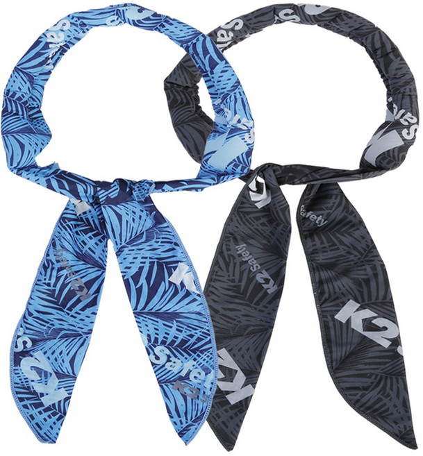 1+1 K2 세이프티 아이스글랜2 쿨스카프 넥쿨러 아이스 머플러 여름용품 야외활동 필수템, 블루+그레이, 1개