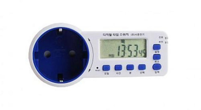 서준전기 타이머 SJD-CR16H 콘센트용 하이블루 회전형 다용도 220V 60Hz, 1개