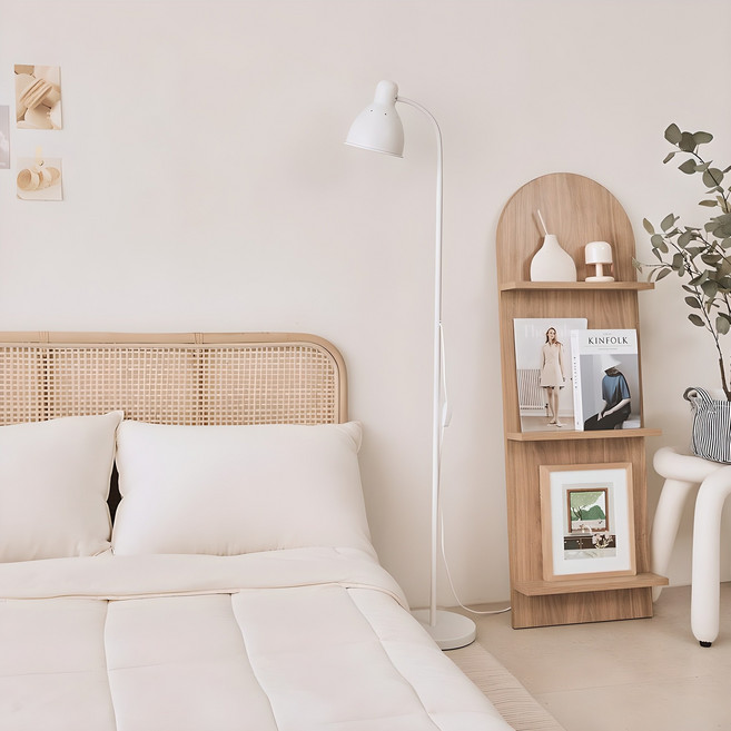 스피아노 스프링 플로어 높낮이 조절 장스탠드, 화이트