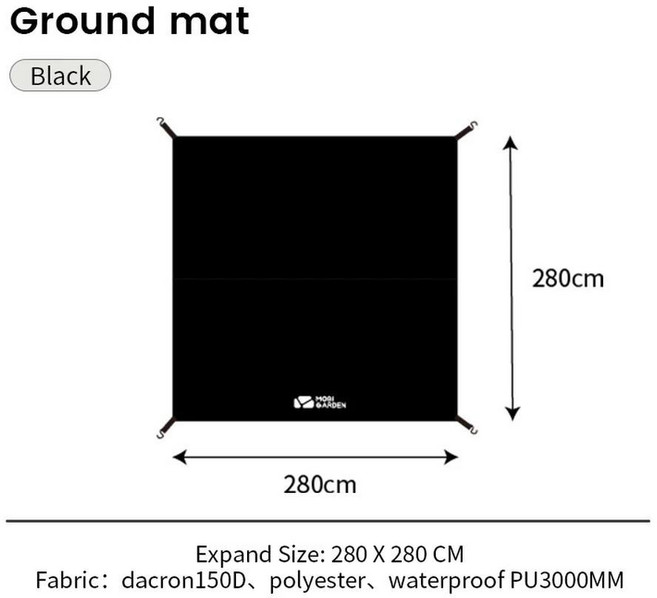 상세페이지_상단 돔텐트 터널텐트 쉘터 MOBI GARDEN 캠핑 쉴터 햇빛가리개 타프 캐노피 파빌리온 텐트 글램 호환핑 야외 방수 상세페이지_하단, 2) Ground Mat