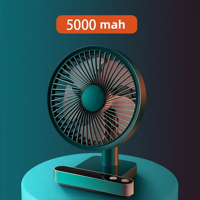 샤오미 탁상용 선풍기 캠핑용 무선 충전식 선풍기 회전가능, 그린 3500mah