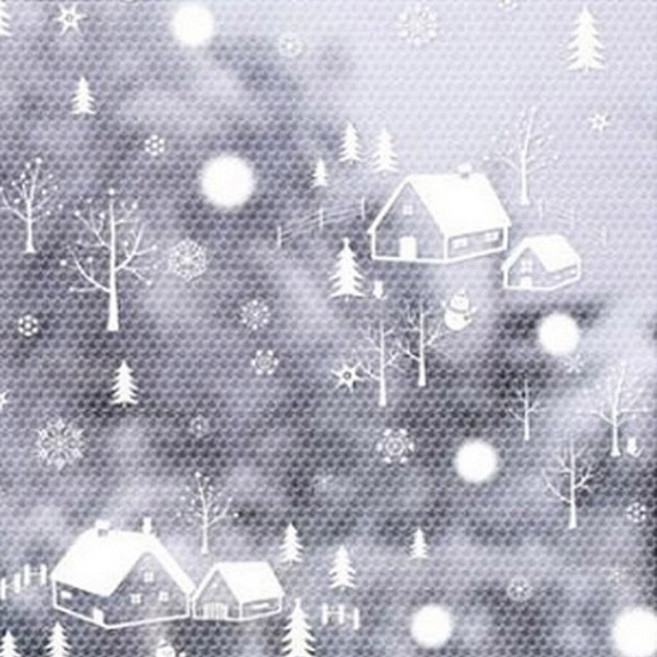 스코홈 북유럽 감성 뽁뽁이 5.5T 눈내리는 마을, 1개