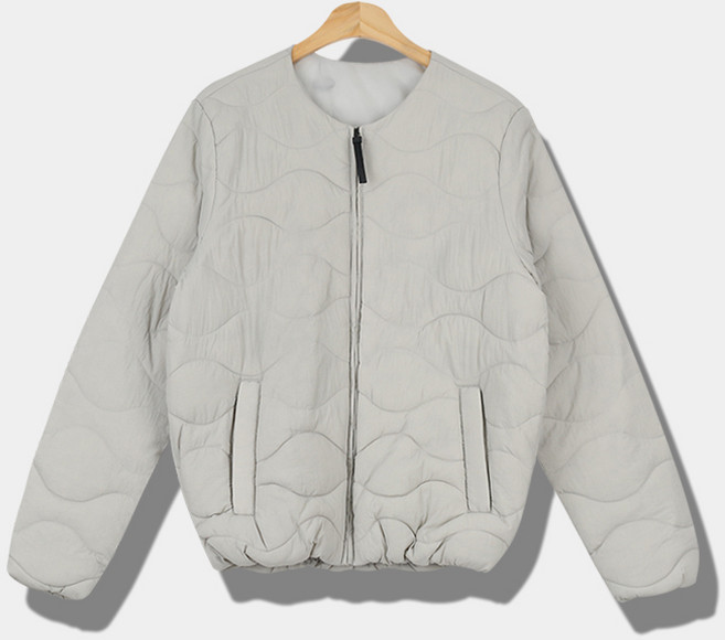 빅브로 남자 빅사이즈 라운드넥 웨이브 누빔 경량 점퍼