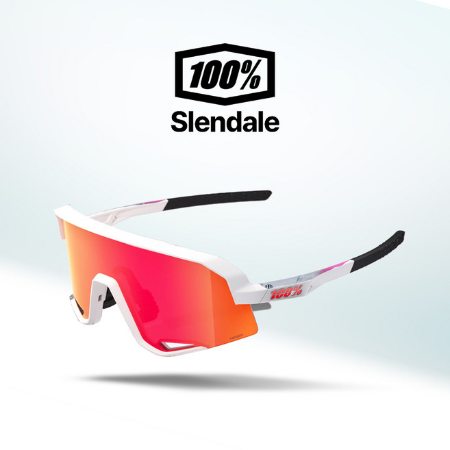 100% 고글 슬렌데일 자전거 야구 골프 스포츠 선글라스 100퍼센트 100프로(57), 3. 소프트택트화이트/레드미러(04), 1개