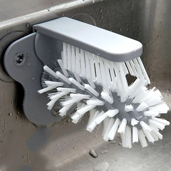 컵 세척솔 흡착식 컵솔 멀티 브러쉬 클리너 와인잔 머그컵 유리컵 전용 수세미 컵닦이, 1개, 그레이