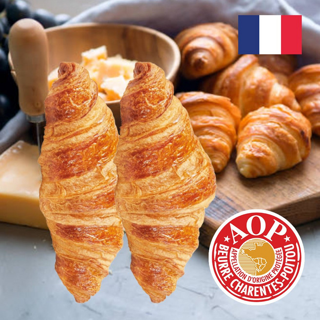 브리도 프랑스 AOP버터 발효 크로와상생지 2.1kg 대용량 벌크 크로플 와플 크룽지, 1개