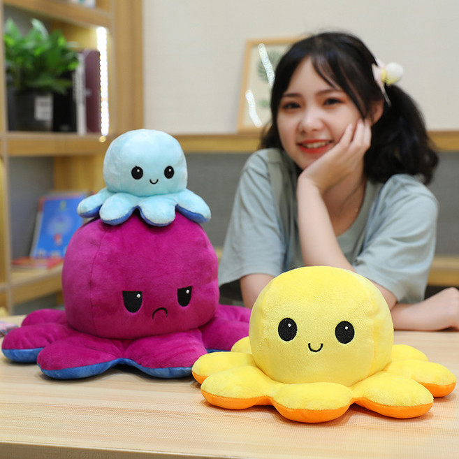 양면 문어 애착인형 선물용 대형 인테리어 제외, 1개, 문어  색상 혼합, 30cm