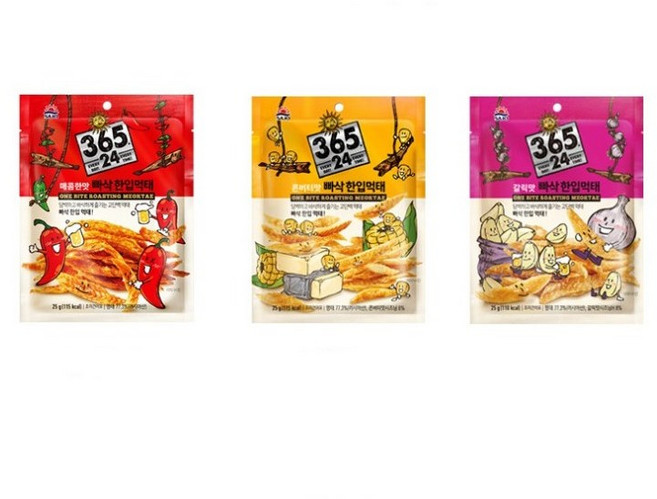 사조 빠삭하게 구운 한입 먹태 매콤+콘버터+갈릭맛 25g 3종세트구성 먹태깡, 1세트