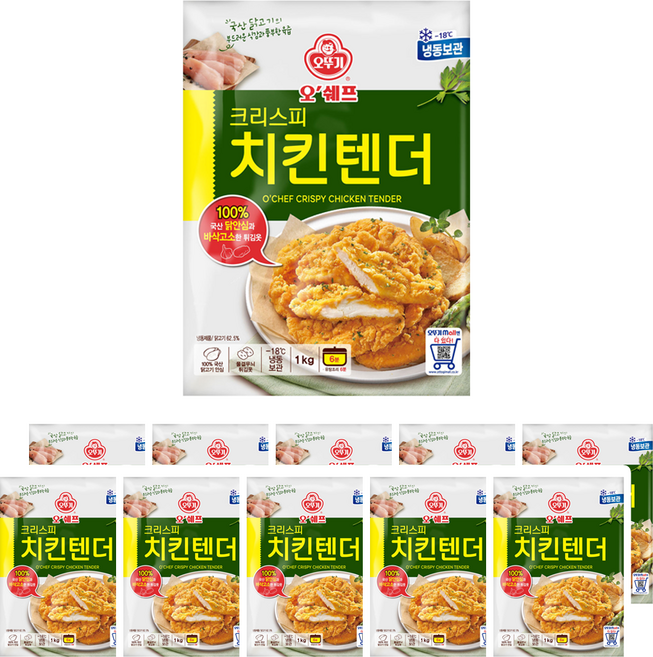 오뚜기 오쉐프 크리스피 치킨텐더 1KG x 10개