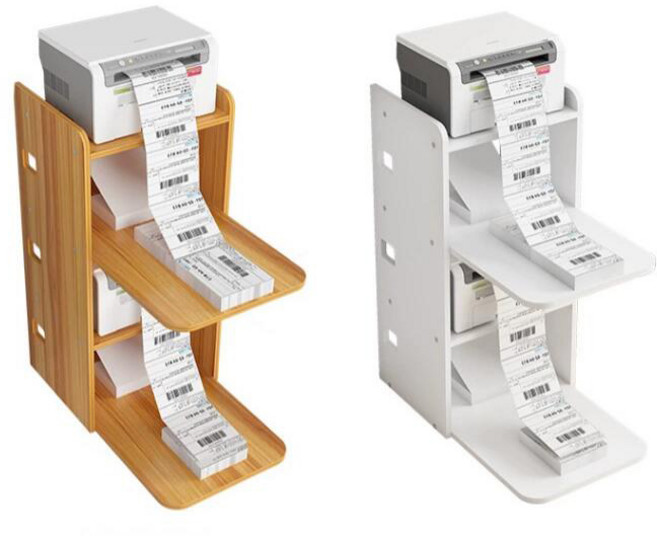 택배 프린터 선반 사무실 프린터 선반 테이블 택배 송장 수납 선반, 화이트 4층, 1개