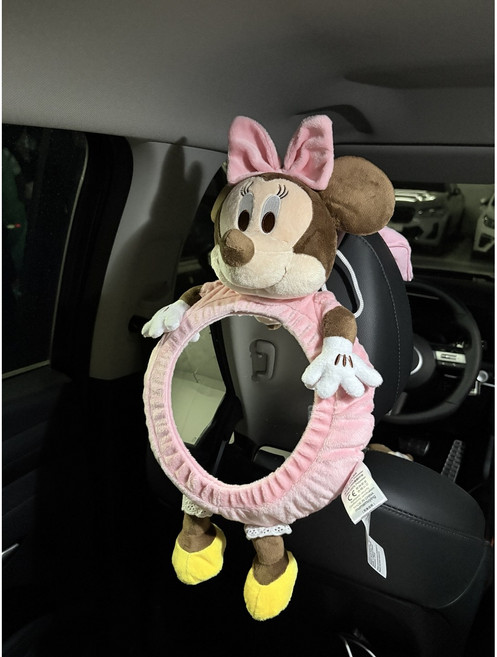 [당일배송] hybe 아기 캐릭터 인형 카시트거울 뒤보기거울, 1개, 핑크마우스