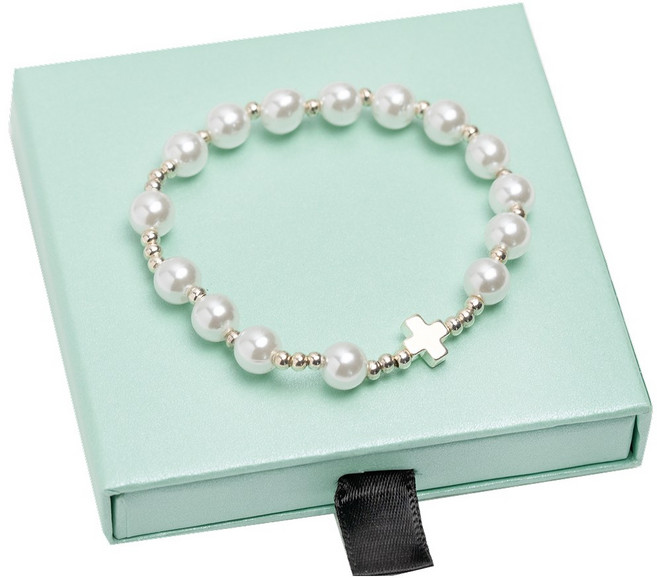다니엘의기도 묵주 팔찌, 1세트, 화이트02_M