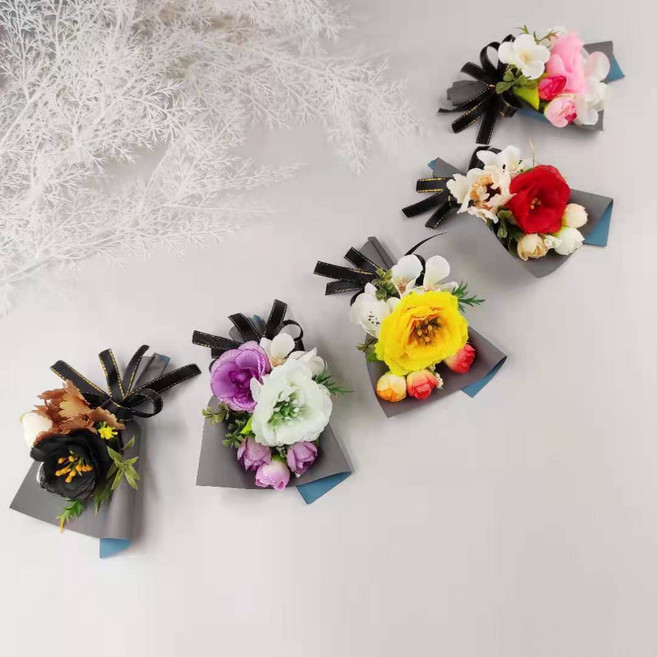 가더GADE 미니꽃다발 납골당꾸미기 조화꽃 장식소품 부착식 리스, 9V) WT