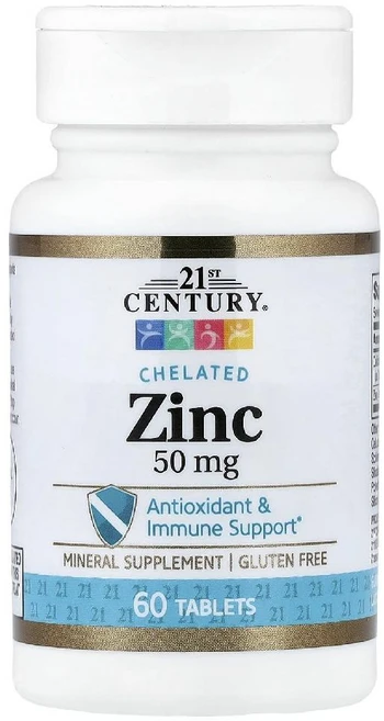 21세기 킬레이트화 아연 징크 Chelated Zinc 50mg 60정, 1개 - 쿠팡