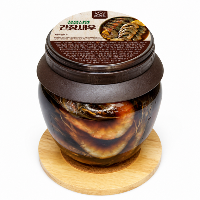 명품수산 신안생새우100% 천연간장 국산 알배기 새우장 간장새우 1kg (13-15미), 1개