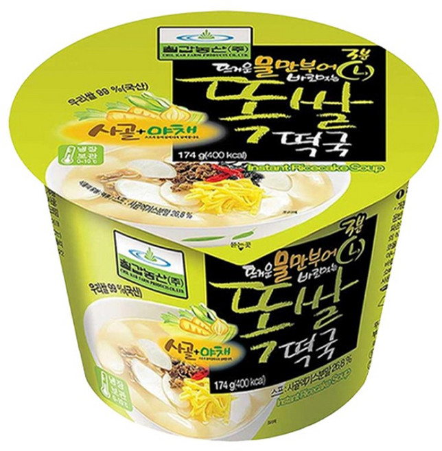 칠갑농산 똑쌀떡국 용기컵 174g x 4개