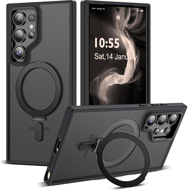 헤미션 갤럭시 S26/S24/S23 플러스 울트라 맥세이프 케이스 with 거치대