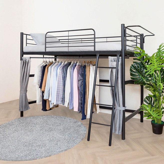 일루일루 이층벙커침대 모음, 블랙, 코모드i낮은행거형벙커침대 프레임만