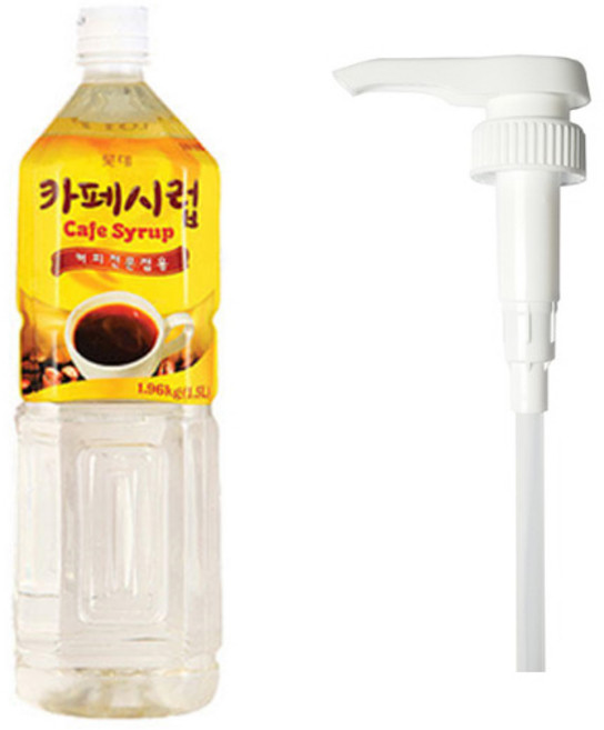롯데 카페시럽+시럽 펌프, 1개, 1.5L