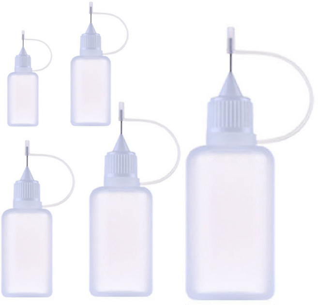 바이트 바늘 노즐 공병, 5개, 투명