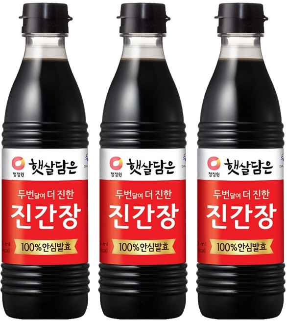 청정원 두번달여 더 진한 진간장, 3개, 500ml