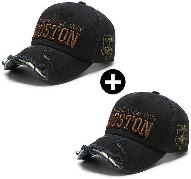 클스 BOSTON 빈티지 자수 스포츠 캐주얼 데님 청 야구 볼캡 모자