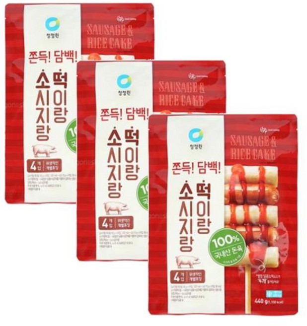 청정원 소시지랑 떡이랑 (4개입 소스 4개 별첨), 440g, 3개