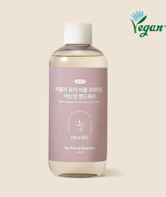 미클리 퓨어 버블 프리미엄 약산성 핸드워시 (티트리 앤 로즈마리향), 1개, 480ml - 쿠팡