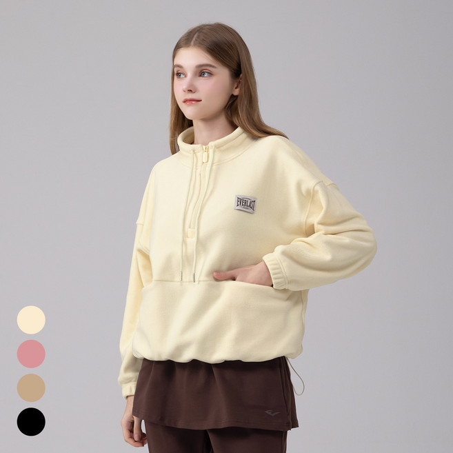 에버라스트 여성 플리스 하프집업 포켓티