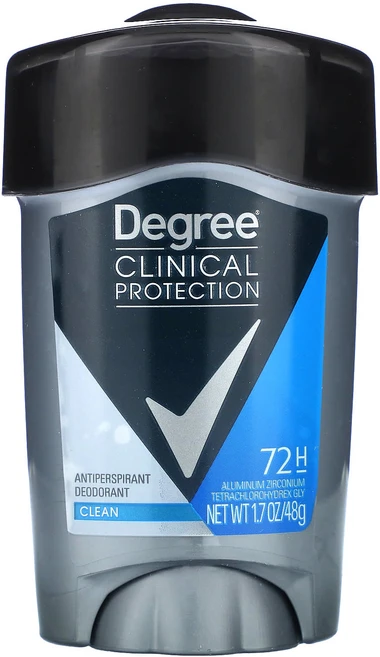 Degree 남성용 클리니컬 프로텍션 클린 땀 억제 데오도란트 1.7oz(48g), Degree남성용클리니컬프로텍션클린땀억제데오도란트17o, 48g, 1개 - 쿠팡