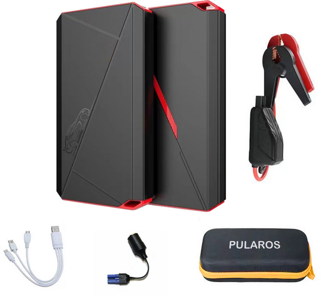 풀라로스 긴급시동 보조배터리 점프스타터+스마트 점프 케이블+ 파우치백 14800mAh, 1세트