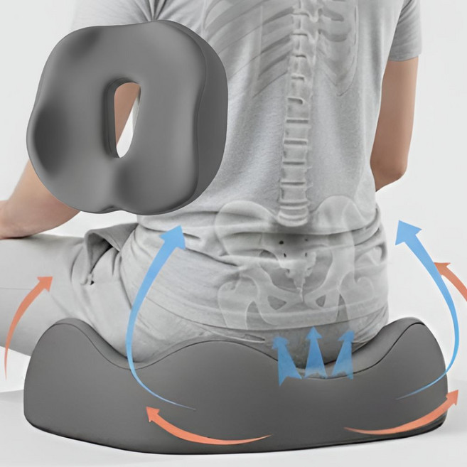도토리컴퍼니 치질방석 꼬리뼈 엉덩이 메모리폼 도넛방석, 그레이, 1개