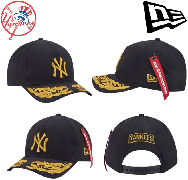 뉴에라 알파 인더스트리즈 블랙 9FORTY M크라운 A프레임 스냅백 야구모자 뉴욕양키즈