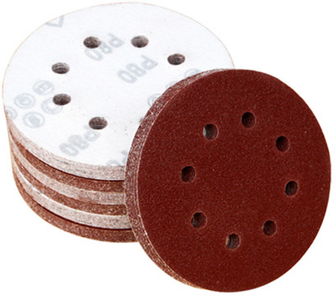 원형 사포 샌딩기 사포 123mm 8홀 벨크로 사포 40-2000방, 150방, 1장