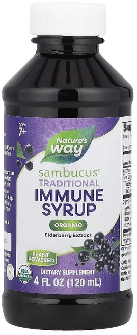 네이처스웨이 Sambucus 삼부커스 이뮨 시럽 엘더베리 추출물 50mg 액상 120ml, 1개 - 쿠팡
