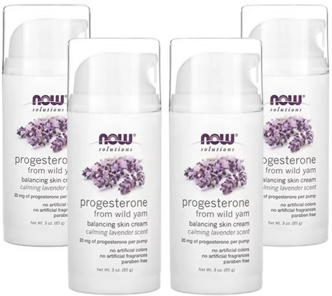 나우푸드 Solutions 야생 얌에서 추출한 프로게스테론 밸런싱 스킨 크림 카밍 라벤더 3oz, 4개, 85g - 쿠팡