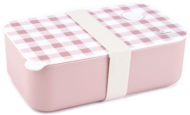 日式飯盒上班族便當盒壽司盒分隔型餐盒, 1個, 格子粉:1200ml