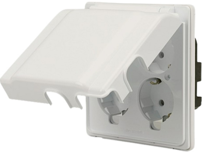 진흥V 방우콘센트 4구 욕실 주방 커버 화이트, 1개