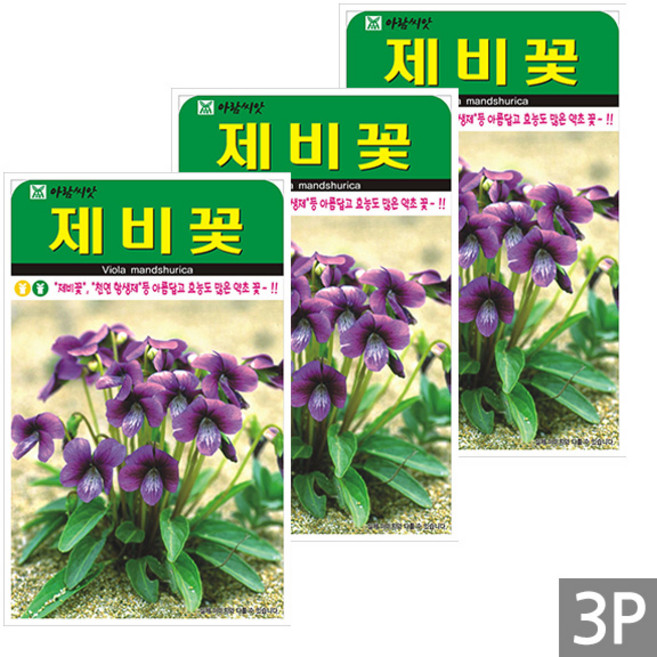 세인화분 제비꽃 500립 - 비올라 야생화 꽃 씨 씨앗 다년생, 3개