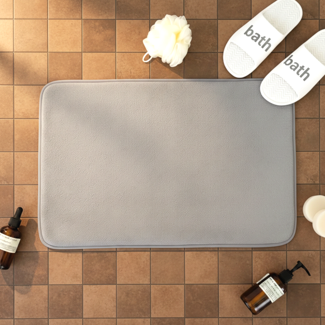 허그제이 빨아쓰는 욕실 발매트, 그레이