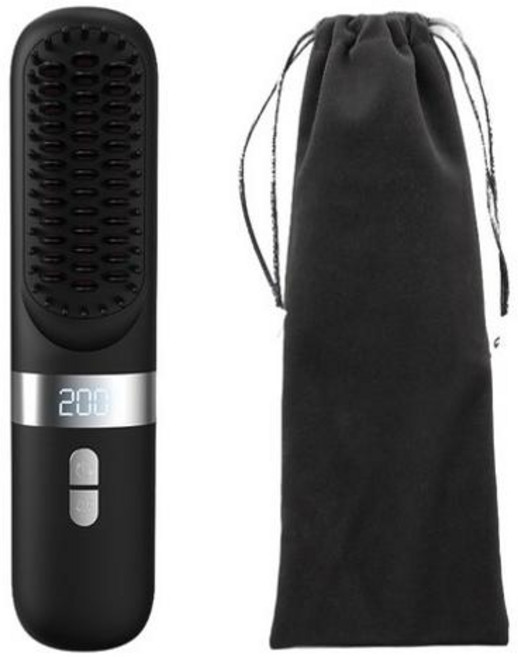 Darlisex 무선고데기 6단계 온도조절 음이온 휴대용무선고데기, 블랙, 블랙